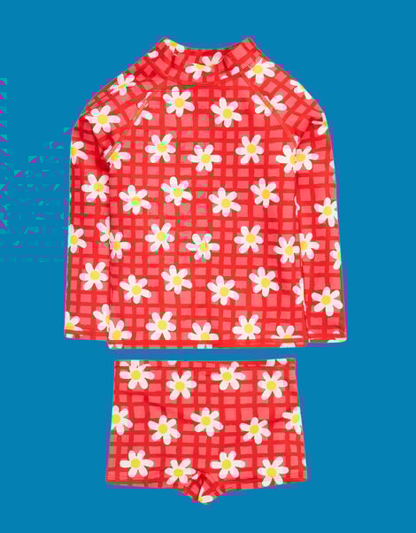 Frugi Rachel Rash Vest Swim Set, Pink (PINK), large