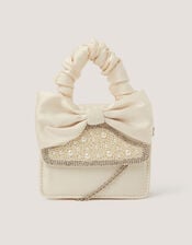 Pearl Embellished Bow Bag, , large