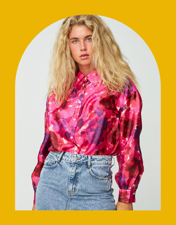 Crās Floral Print Shirt, Pink (PINK), large