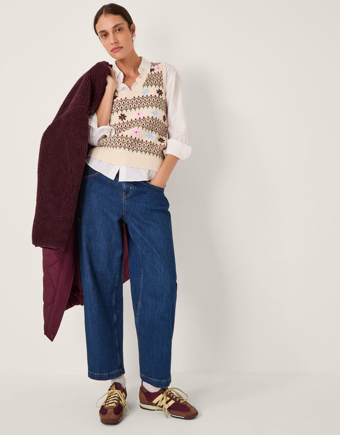 Marlo Borg Quilted Coat, Red (BURGUNDY), large