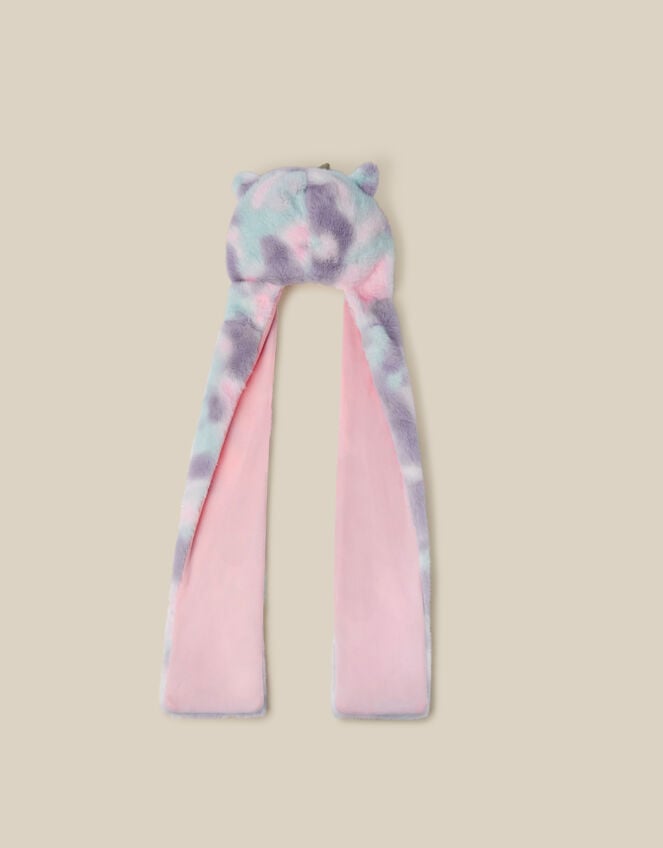 3-in-1 Fluffy Unicorn Hat Scarf, Pink (PINK), large