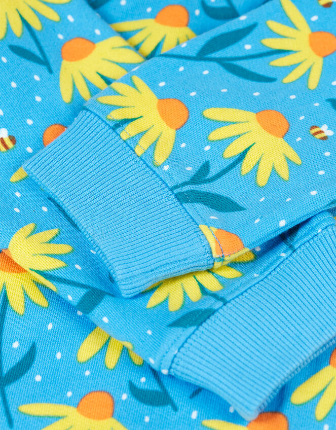 Frugi Floral Print Jumper, Blue (BLUE), large