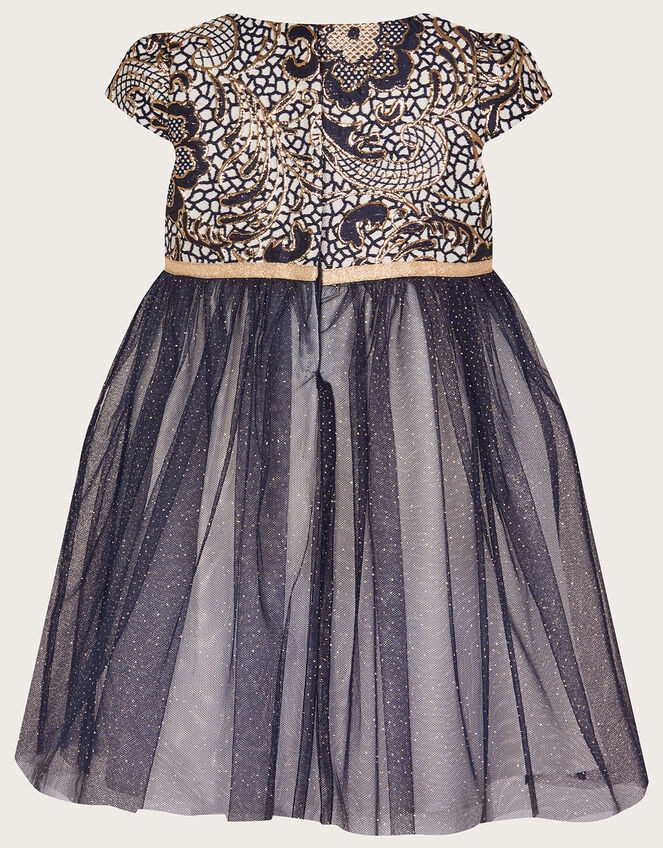 Baby Jasmine Jacquard Tulle Dress, Blue (NAVY), large
