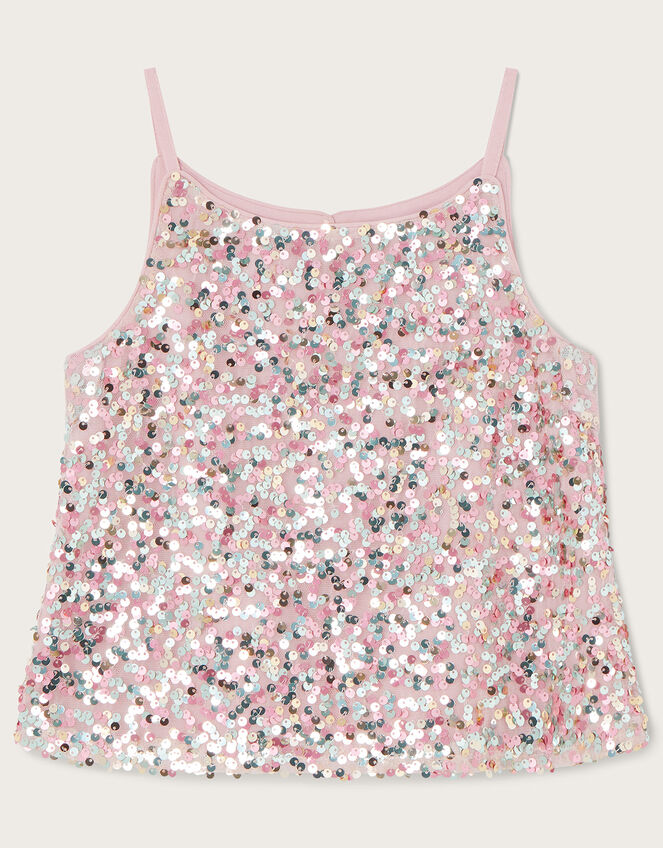 Truth Disco Sequin Strappy Top, Pink (PINK), large