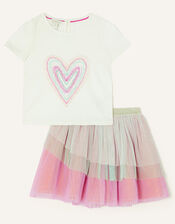 Heart Sequin Disco Top and Skirt Set, Multi (MULTI), large