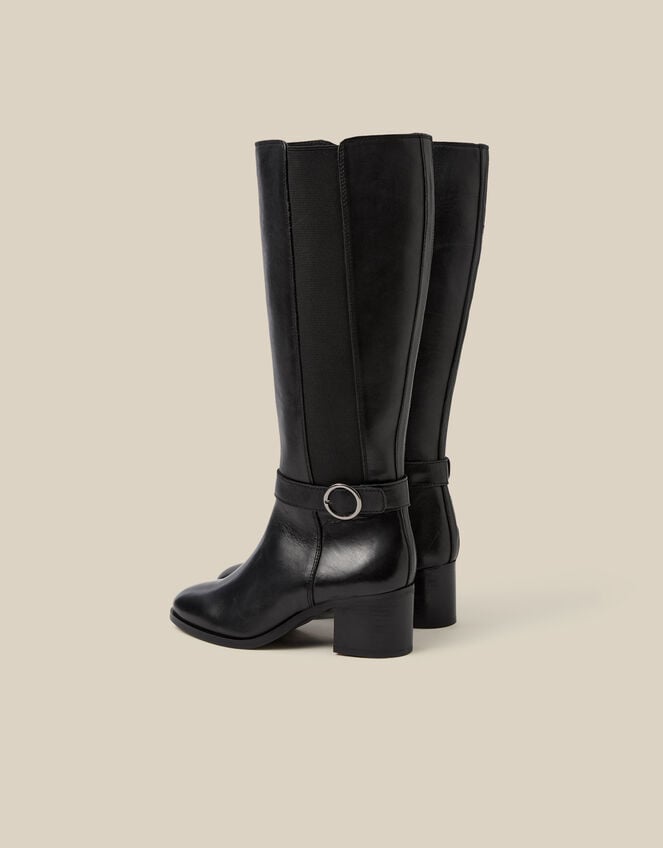 Tori Leather Knee High Boots, Black (BLACK), large
