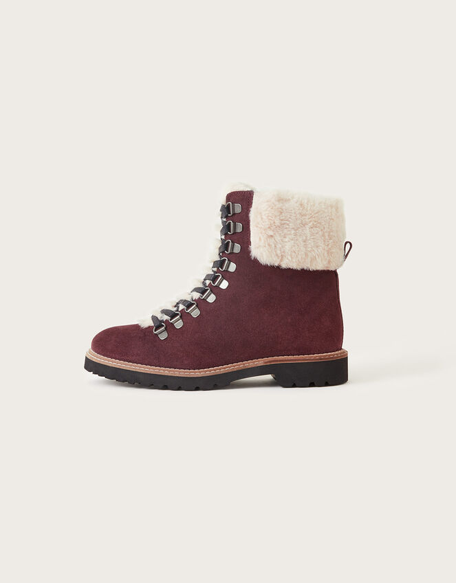 Barnes Suede Walking Boots, Red (BURGUNDY), large