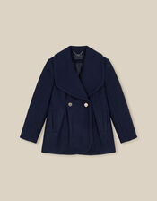 Estelle Collar Coat, Blue (NAVY), large