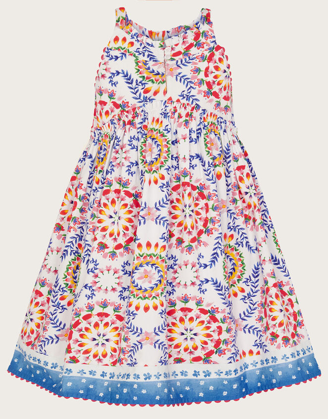 Heritage Tile Crochet Detail Dress, Ivory (IVORY), large