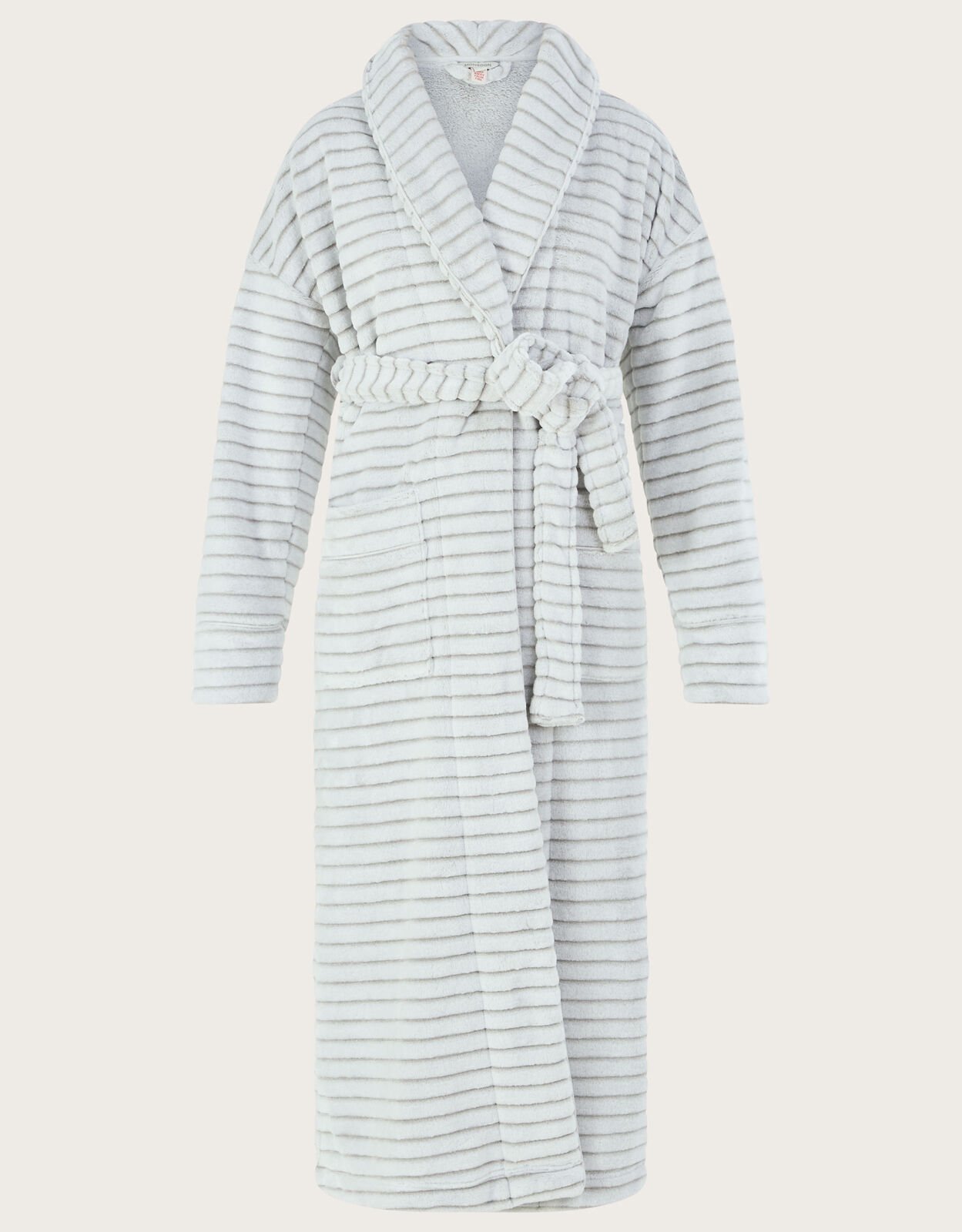 Stripe Textured Dressing Gown Grey Robes And Dressing Gowns