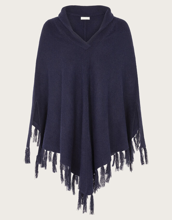 Shawl Neck Poncho, , large