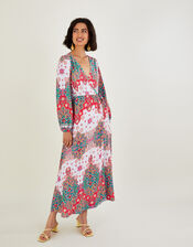 Joanie Print Wrap Dress, Ivory (IVORY), large