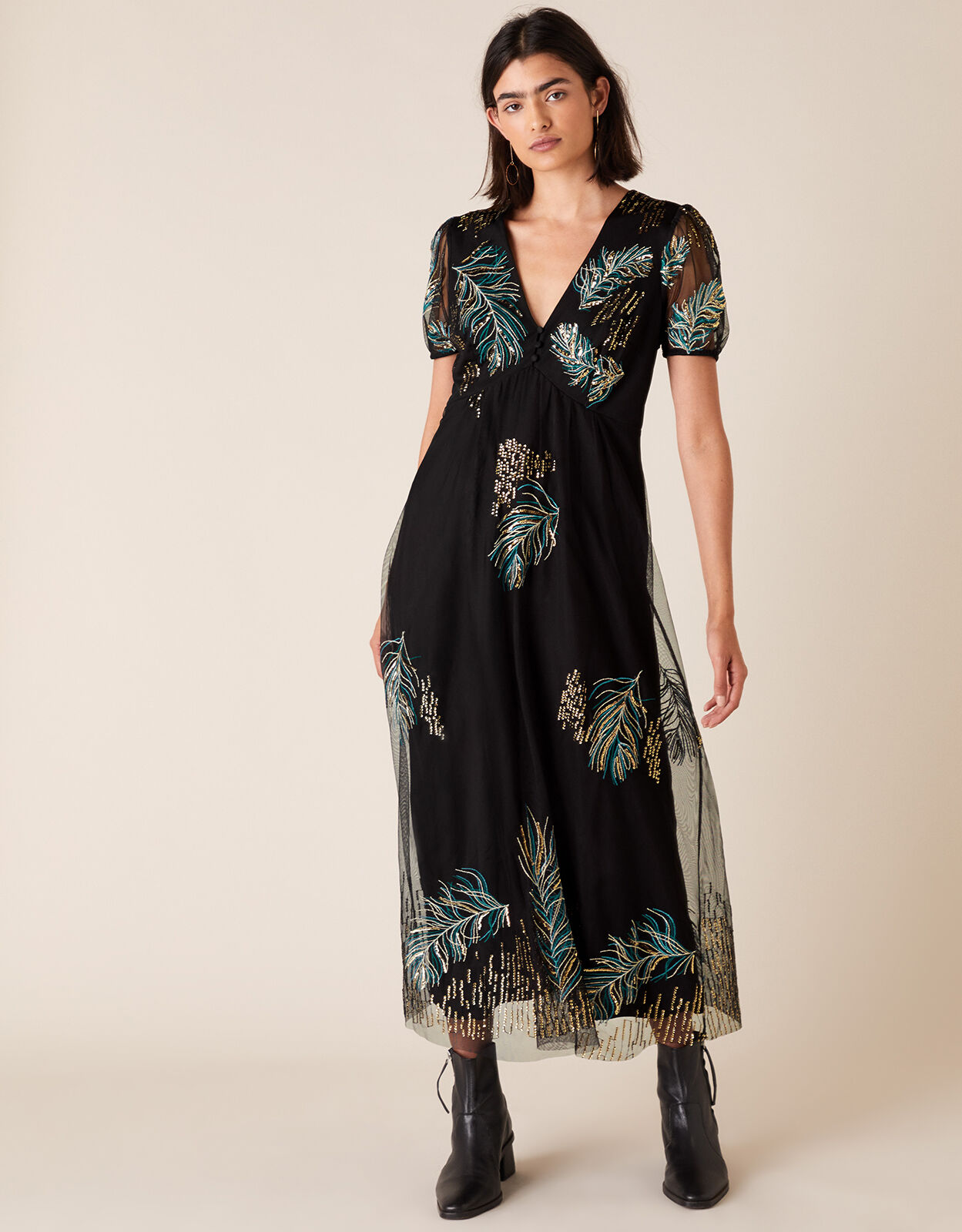 Monsoon feather dress sales