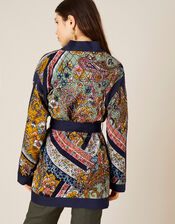 Jessie Printed Short Jacket, Blue (NAVY), large