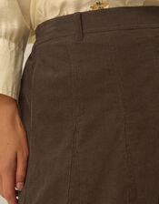 Nora Corduroy Midi Skirt, Brown (CHOCOLATE), large
