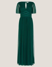 Emily Short Sleeve Tulle Bridesmaid Dress, Green (DARK GREEN), large
