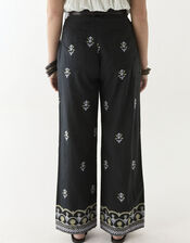 Maison Hotel Lolo Floral Straight-Leg Trousers, Black (BLACK), large