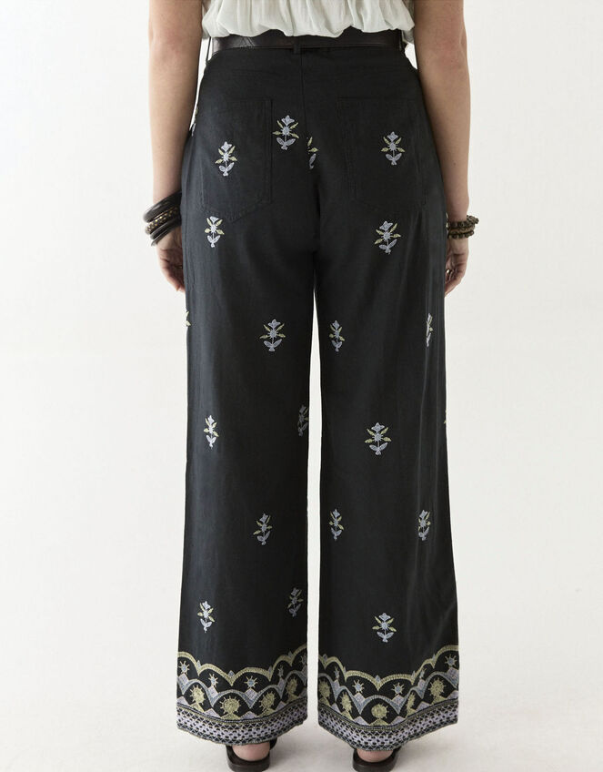 Maison Hotel Lolo Floral Straight-Leg Trousers, Black (BLACK), large