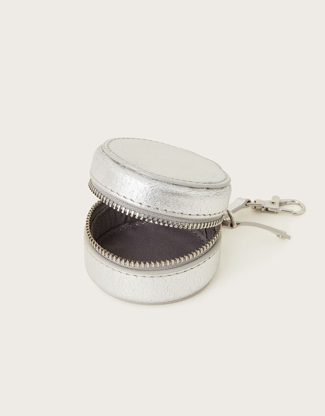 Metallic Leather Medium Jewellery Box, Silver (SILVER), large