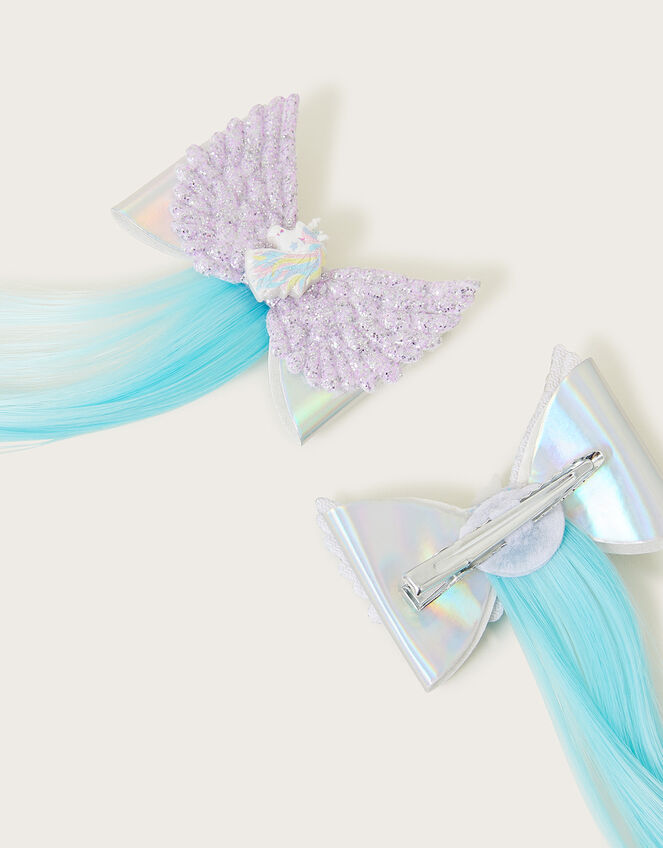 Majestic Unicorn Faux Hair Clips Set of Two, , large