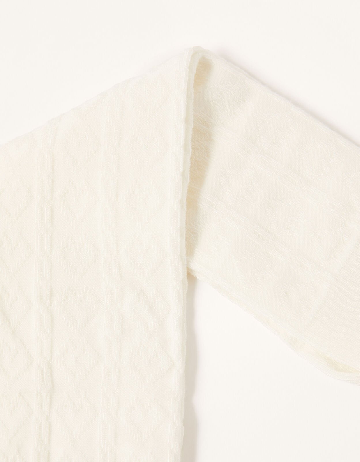 Cable Knit Tights with Natural Bamboo Fibres Ivory Girls Tights
