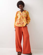 East Nikki Floral Print Blouse, Orange (RUST), large