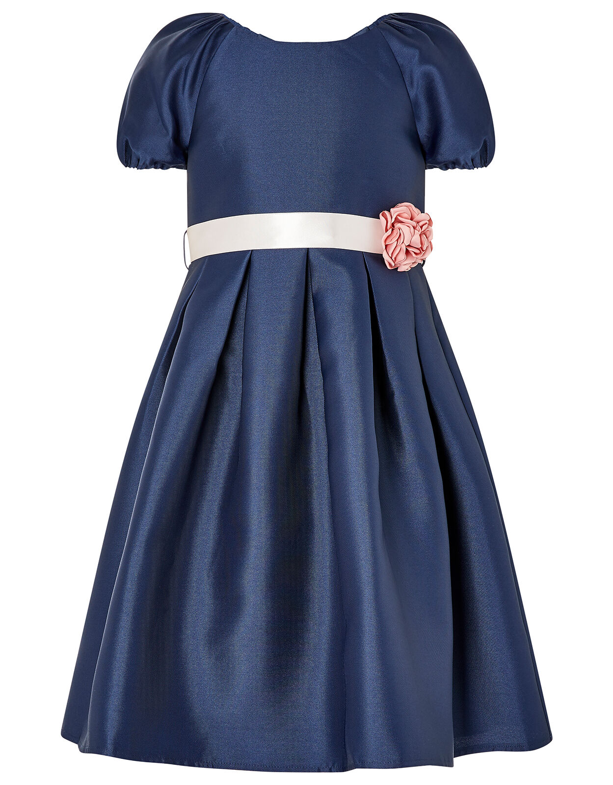 Corsage Belt Puff Sleeve Dress Blue Girls Dresses Monsoon Global