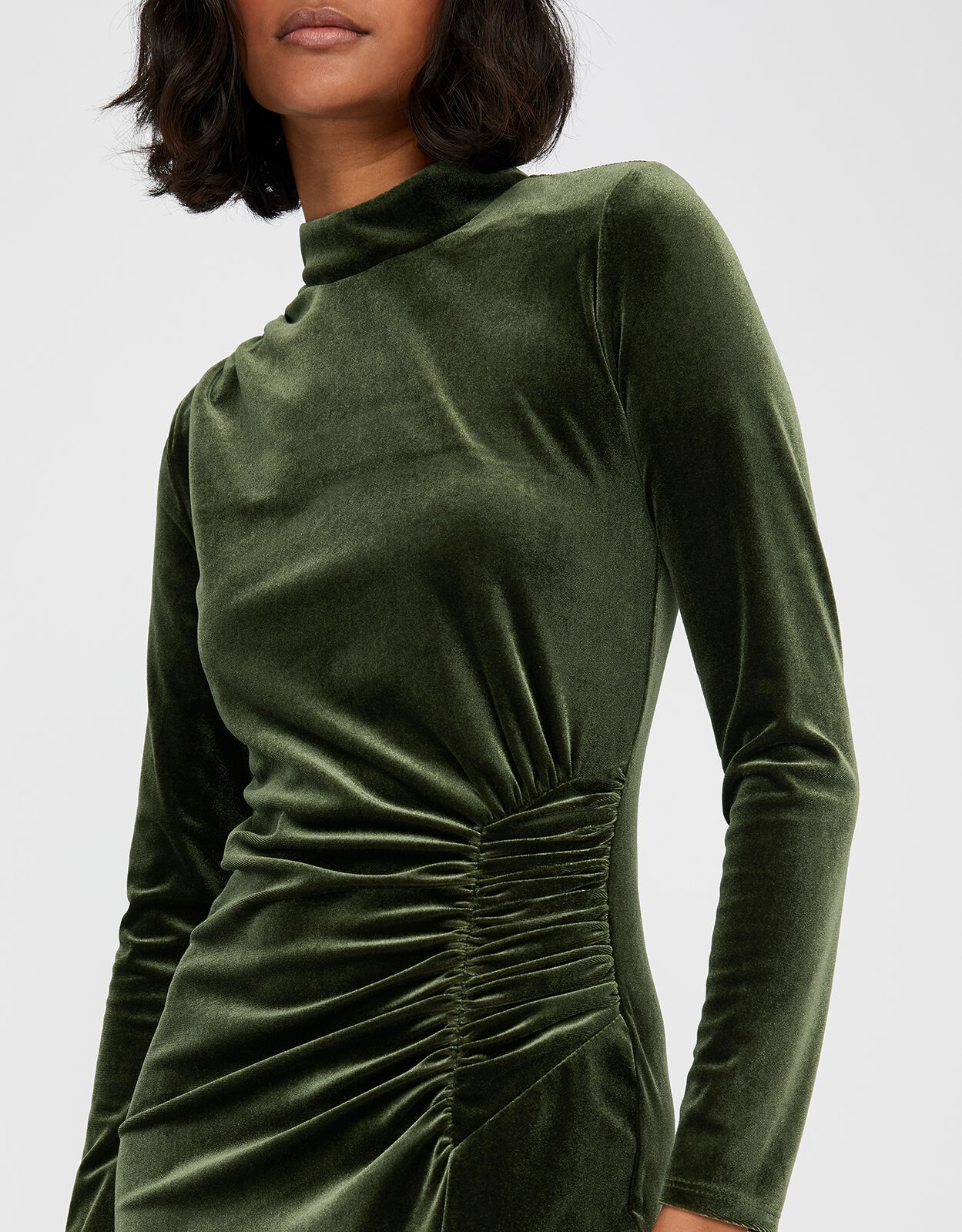 Monsoon green velvet online dress