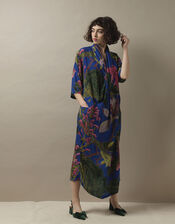One Hundred Stars Magnolia Print Rachel Dress, Purple (PURPLE), large