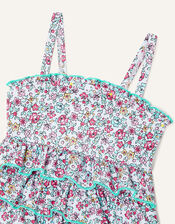 Baby Ditsy Print Ruffle Front Swimsuit, Green (MINT), large