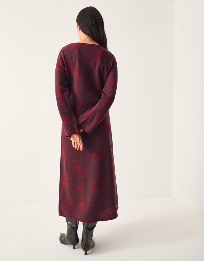 Fianna Floral Print Knit Midi Dress, Red (CHERRY), large