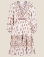 Whitley Heritage Print Dress LENZING™ ECOVERO™ , Ivory (IVORY), large