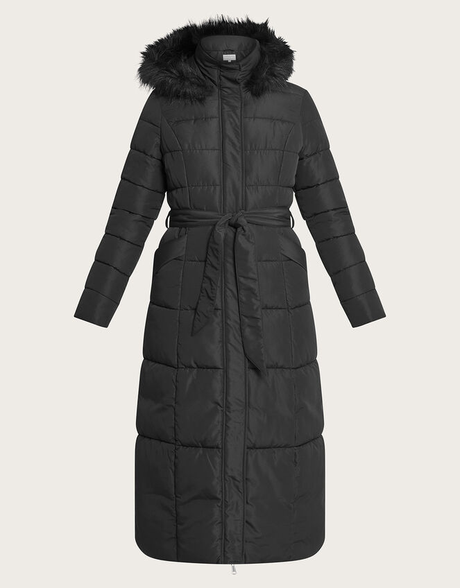 Morgan Hooded Padded Maxi Coat, Black (BLACK), large