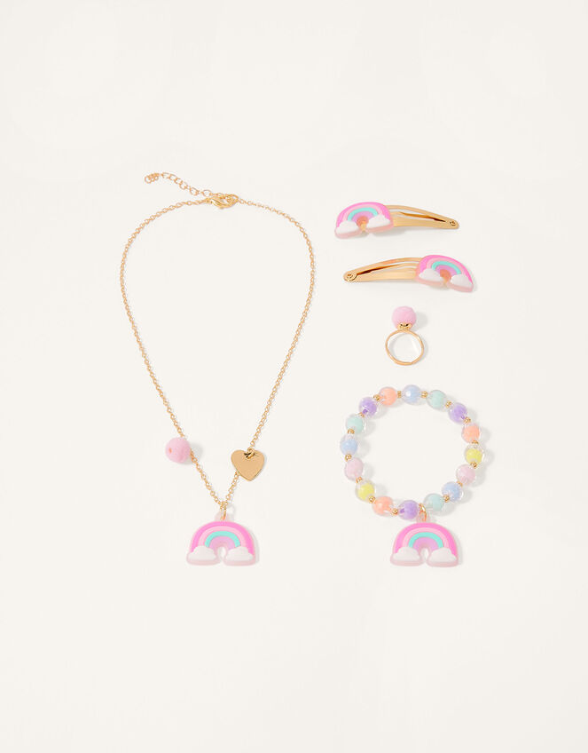 Fun Rainbow Jewellery and Hair Set, , large