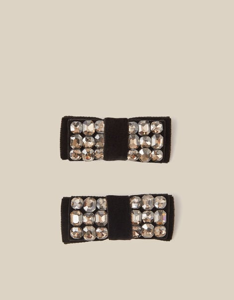 2-Pack Jewel Bow Hair Clips, , large