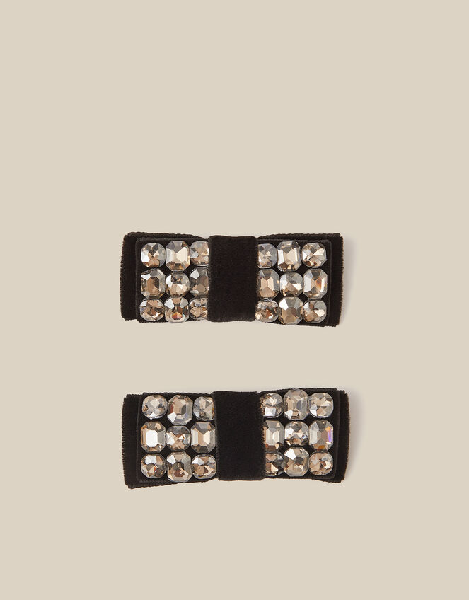 2-Pack Jewel Bow Hair Clips, , large