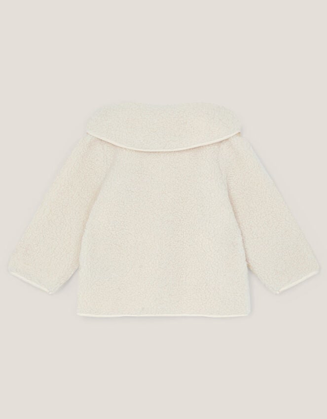 Baby Embroidered Borg Fleece Jacket, Cream (CREAM), large