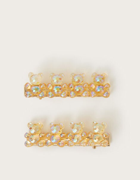 2-Pack Sparkle Teddy Hair Clips, , large
