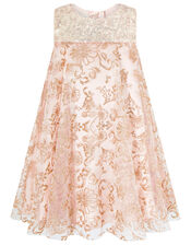 Baby Riona Glitter and Sequin Swing Dress, Pink (PINK), large