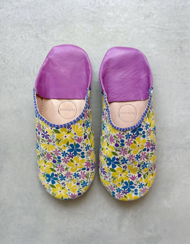 Bohemia Design Liberty Print Babouche Slippers, Purple (PURPLE), large
