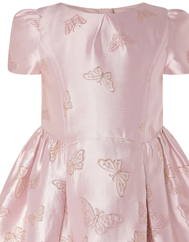 Cascading Butterfly Jacquard Dress, Pink (PINK), large
