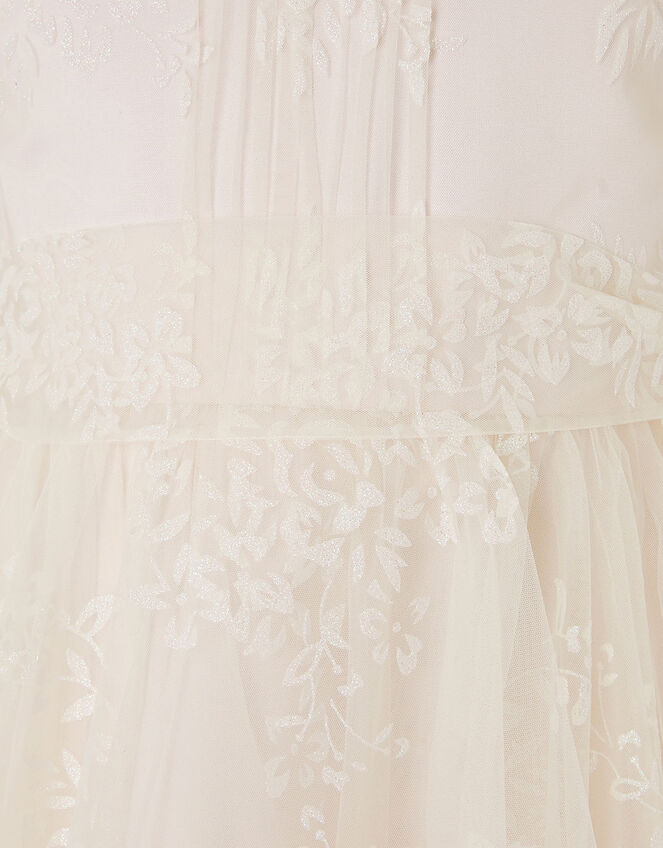 Glitter Print Tulle Dress, Natural (CHAMPAGNE), large