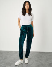 Vera Velvet Cuffed Joggers , Teal (TEAL), large