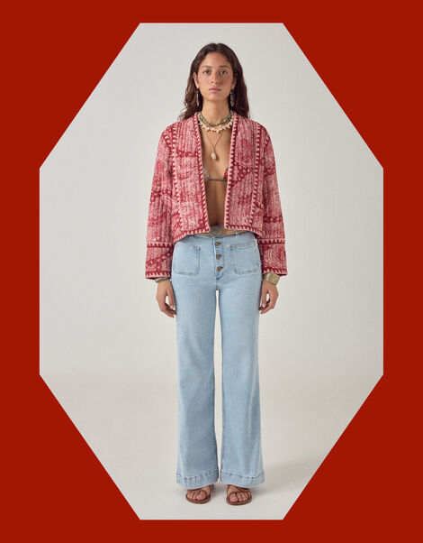 Maison Hotel Sujata Paisley Quilted Jacket, Red (RED), large