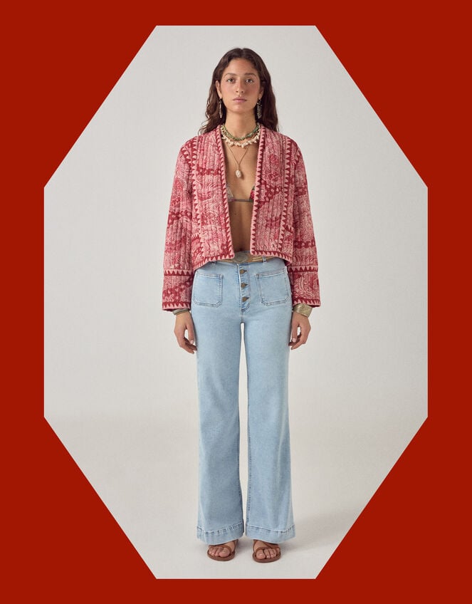 Maison Hotel Sujata Paisley Quilted Jacket, Red (RED), large