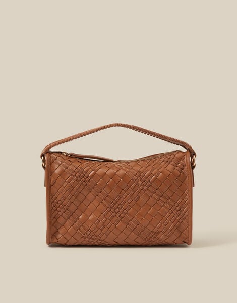 Bertie Woven Leather Bag, , large