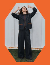 East Jayla Wide Leg Denim Trousers, Blue (NAVY), large