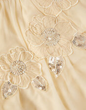 Leila Floral Embellished Party Dress, Yellow (LEMON), large