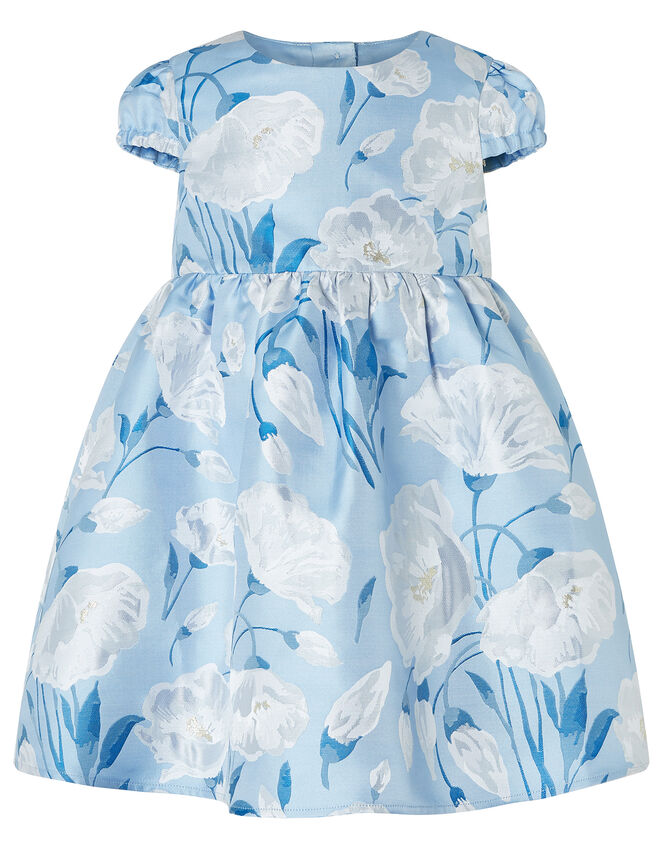 Baby Naya Jacquard Occasion Dress, Blue (BLUE), large