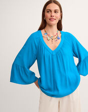 Kallie Dobby Blouse, Teal (TEAL), large